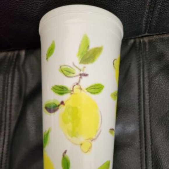 Kate Spade New York Insulated Tumbler 20 Ounce Travel Cup with Lid, Lemons - Picture 1 of 7